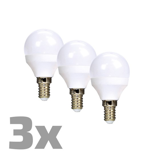 Žiarovka LED ECOLUX miniglobe, 6W, E14, 3000K, 450L, 3ks WZ433-3